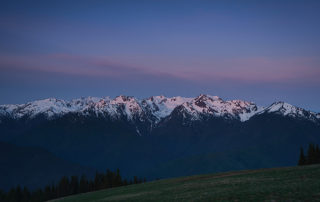 Olympic Mountains at sunrise Washington