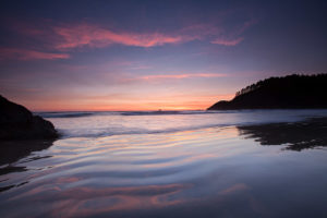 Ripples n Waves of the outgoing ocean tide on an Oregon beach