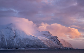 mountains and clouds, sunset, norway