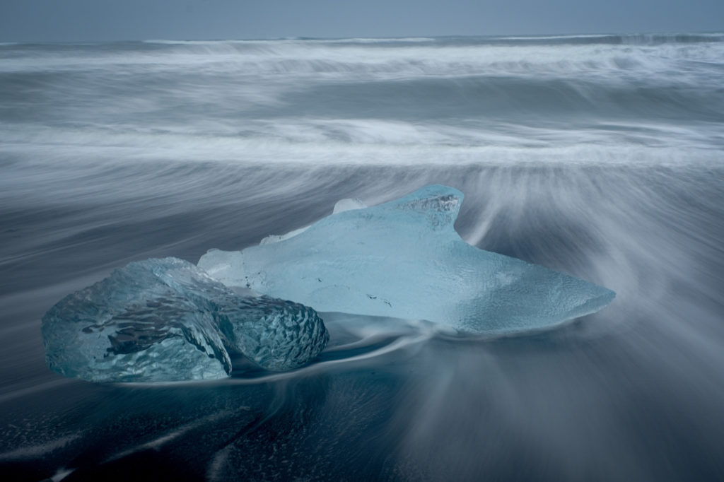 iceberg on beach in Iceland photo workshop