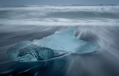 iceberg on beach in Iceland photo workshop