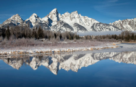 snow covered mountains Winter tetons national park wyoming