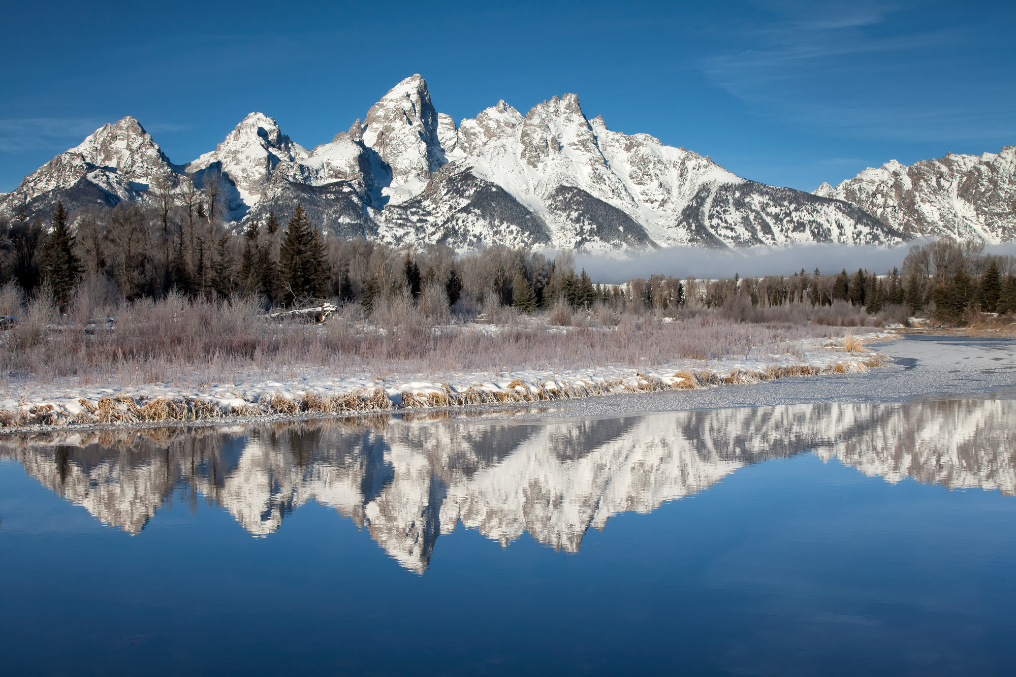 snow covered mountains Winter tetons national park wyoming