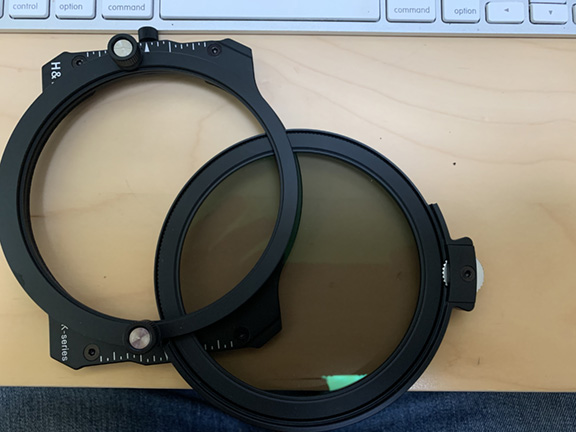 photo filter holder with circular polarizer