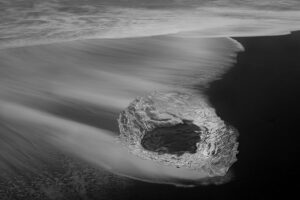 ice washed up on the beach in iceland