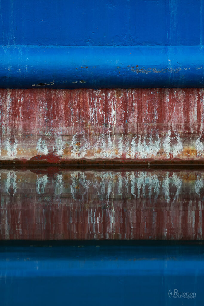 abstract image of rusty fishing boat in the water