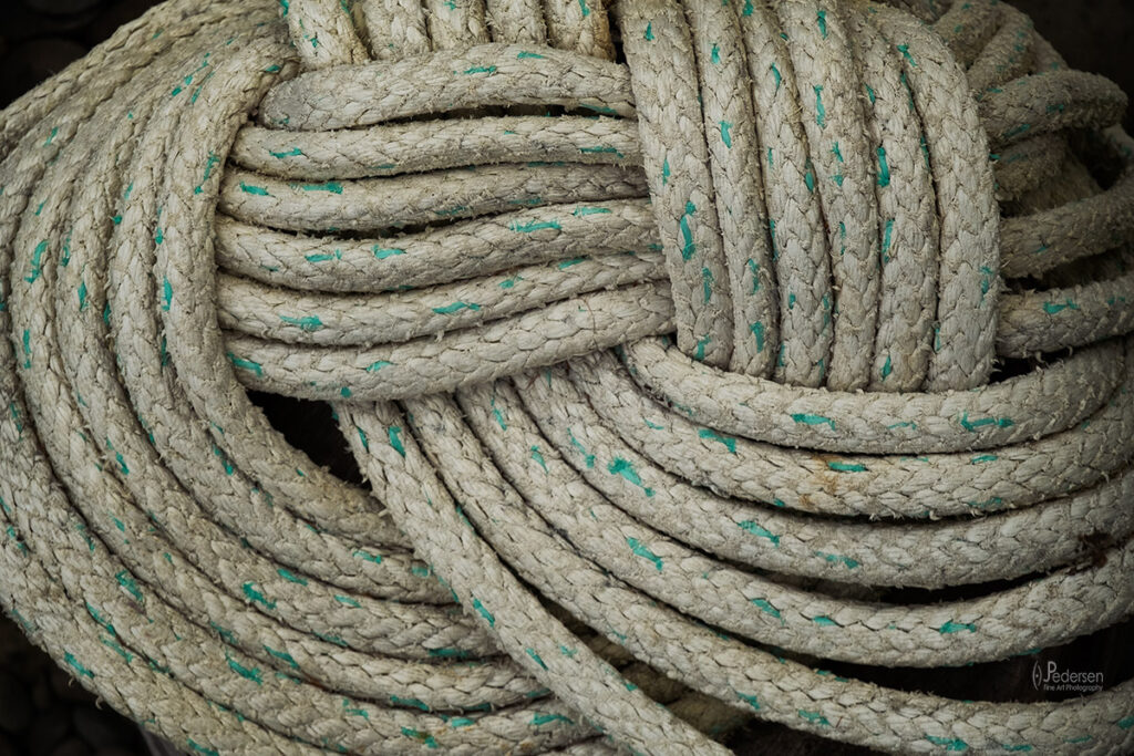 marine rope intertwined in a bundle