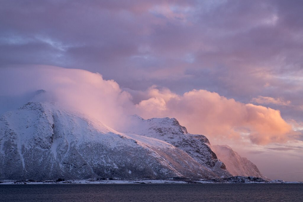 sunset and storm clouds in Norway