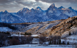 Tetons mountains in Wyoming in winter