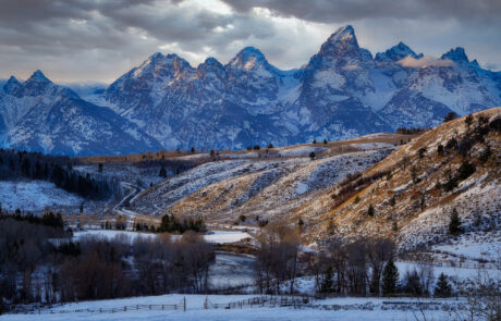 Tetons mountains in Wyoming in winter