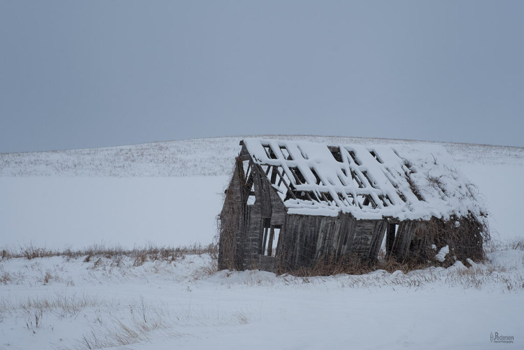 Old house in winter in Idaho