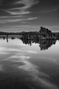 reflections at mono lake in the eastern sierras