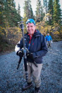 Mike Cooper with tripod and center column