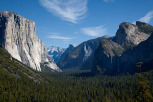 The Tunnel view from Yosemite National Park in California. 