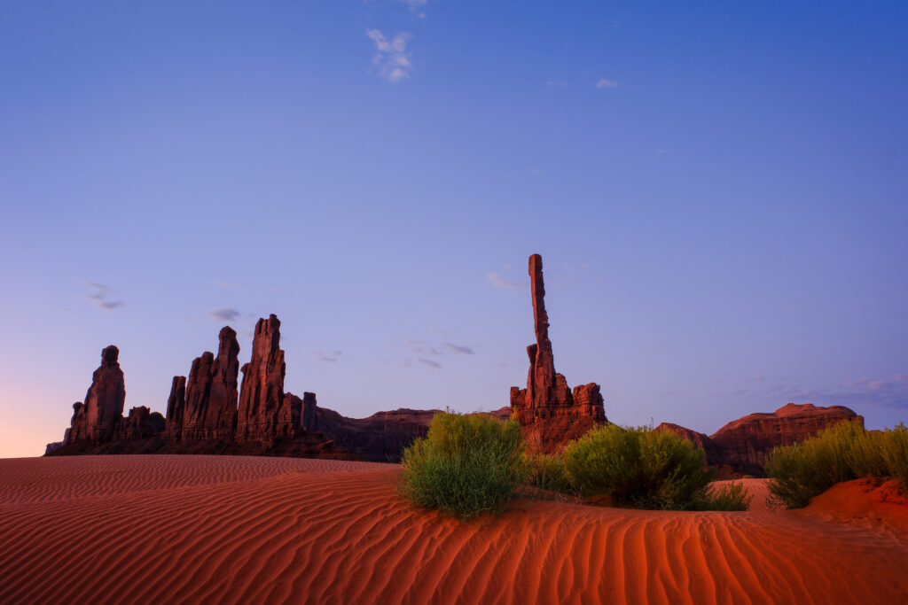 Sunrise in Monument Valley at the Totem Pole