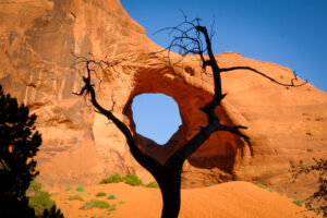 Sandstone arch in Monument Valley