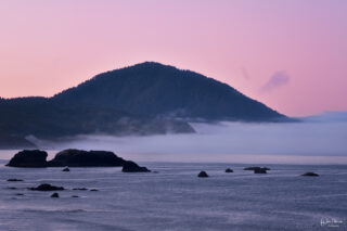 Fog along the southern Oregon coast at sunrise