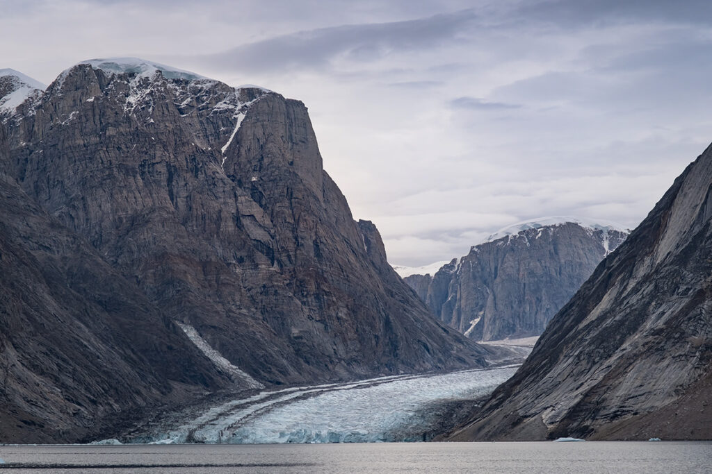 Glacier and mountains in Greenland