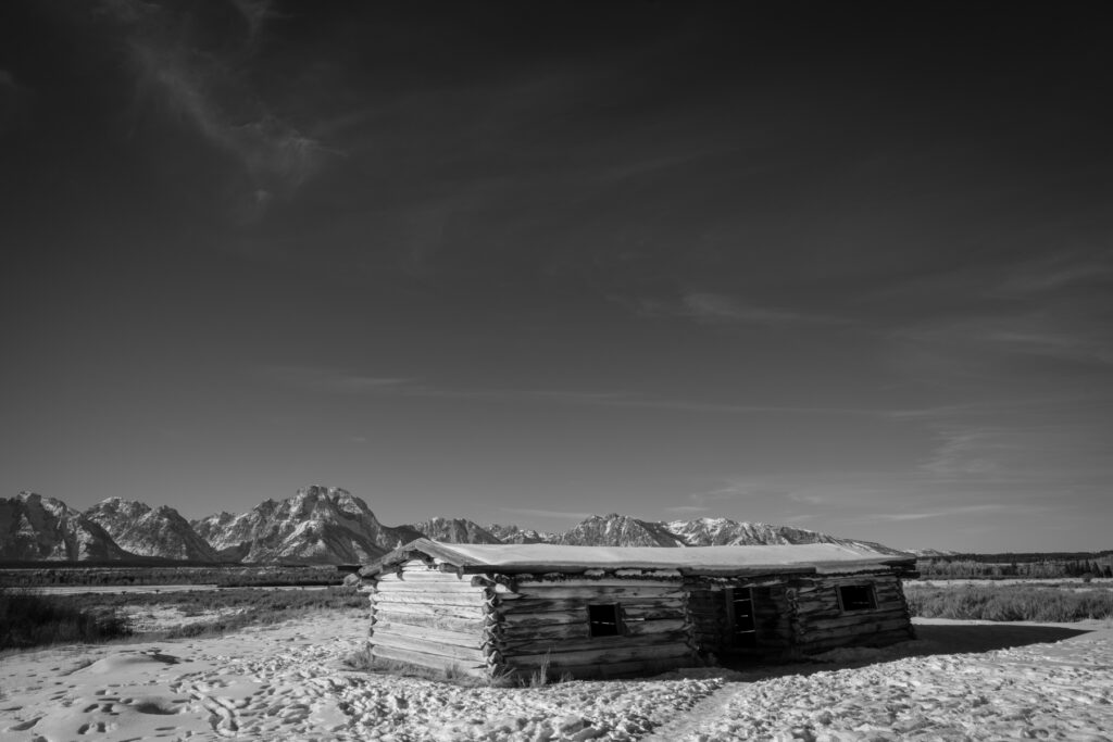 a log cabin in Grand Teton National Park