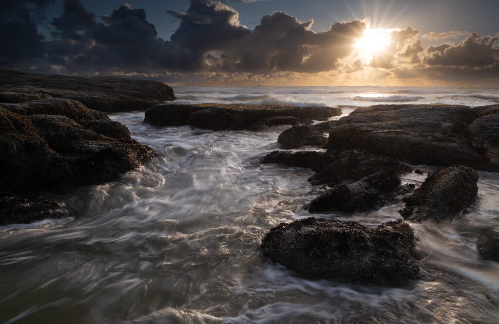 Sunset at the ocean along the Oregon Coast