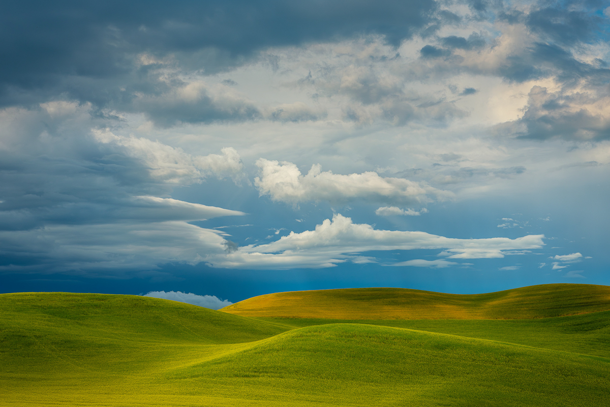 storm clouds over the wheat fields of the Palouse