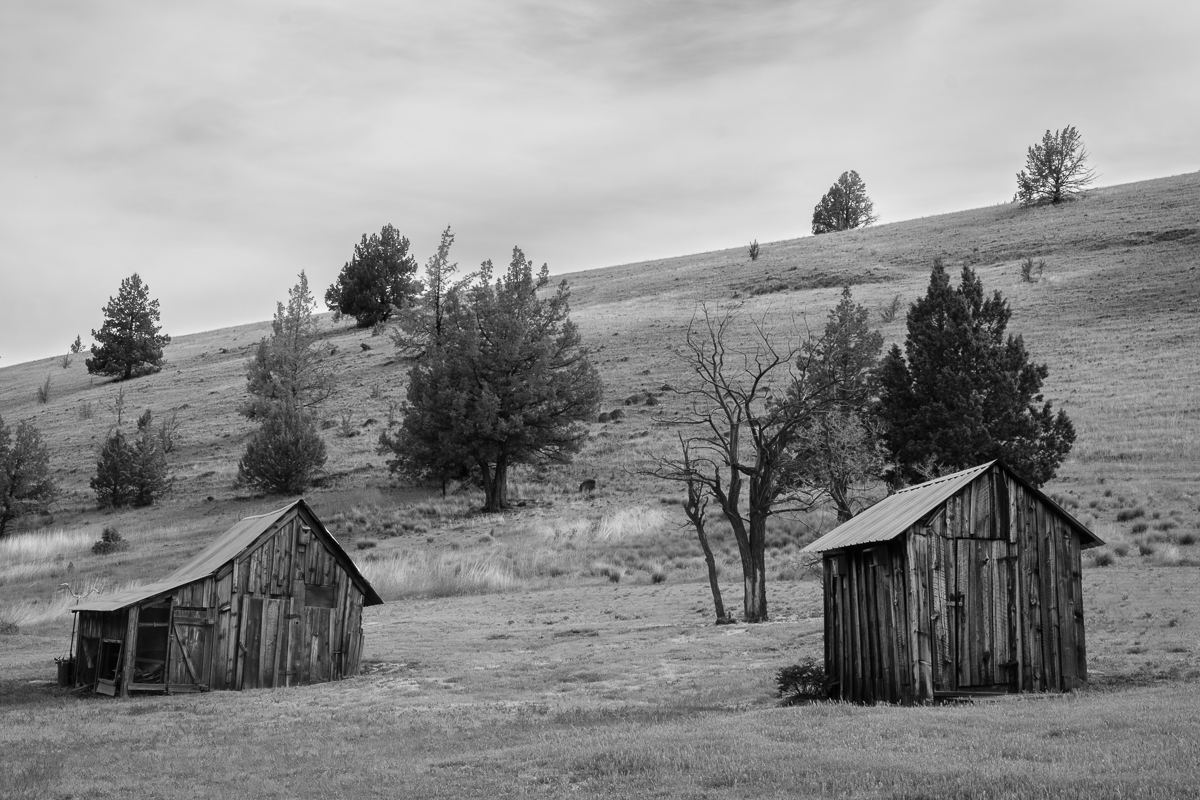 Lone Rock Buildings two original outbuildings still standing in Lone Rock Oregon
