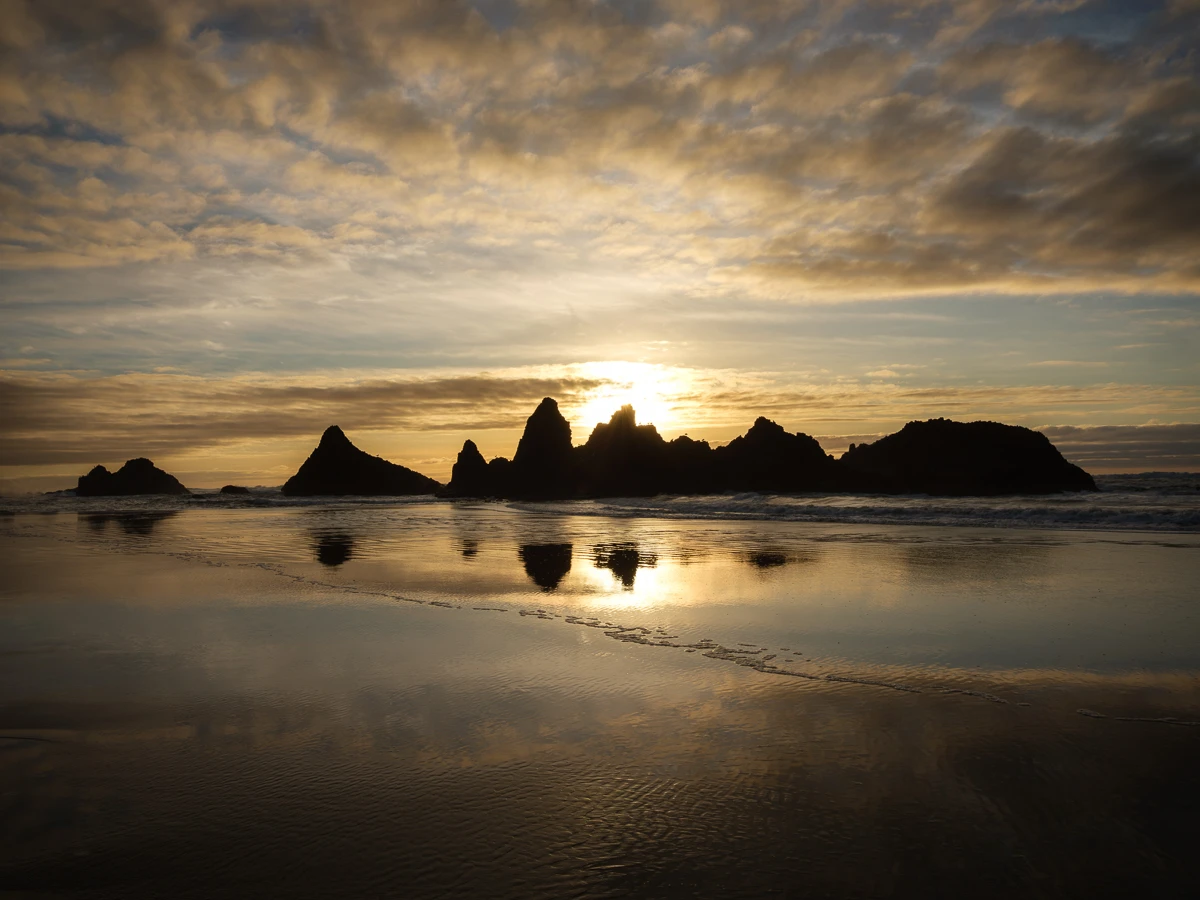 Seal Rock Sunset Clouds Seal rocks near Yachats during sunset