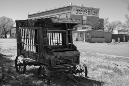 An old stage coach and hotel in Shaniko Oregon
